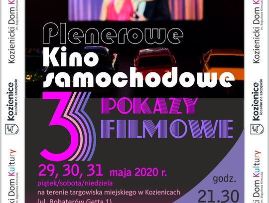 Samochodowe kino plenerowe w Kozienicach 29-31 maja - dowiedz się, jak będzie funkcjonowało i wybierz repertuar!