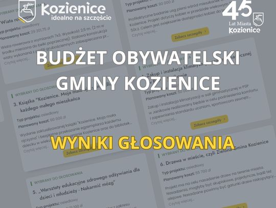 Znamy wyniki BO w Kozienicach – jak głosowali mieszkańcy?