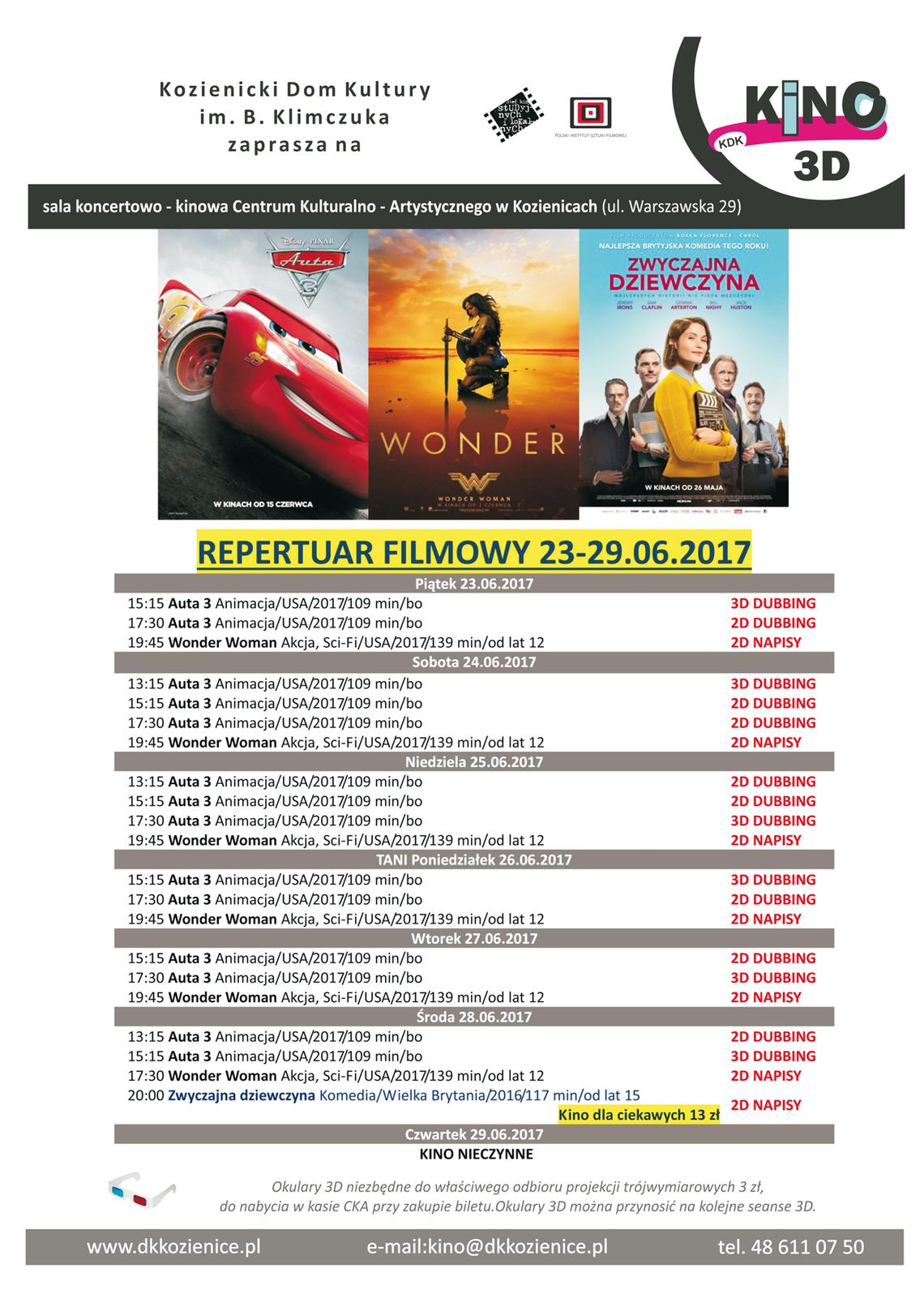 Repertuar kina w Kozienicach